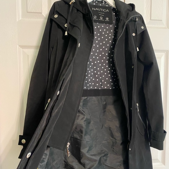 🍀Nautica Black Hooded Bib Raincoat - Picture 3 of 5